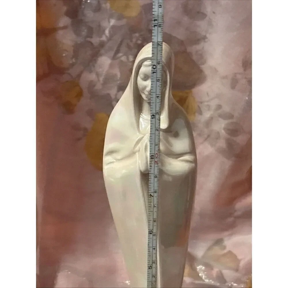 Madonna Mary Bisque Ceramic 11” Figurine Atlantic‎ Mold